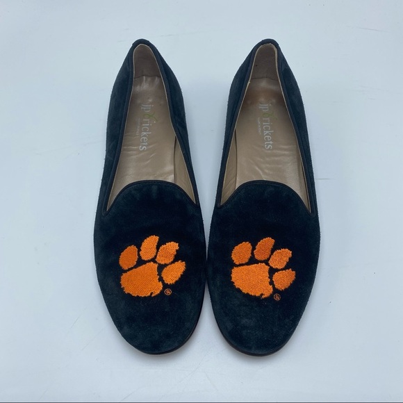 JP Crickets Clemson Tigers Black Suede Loafers - Picture 1 of 11